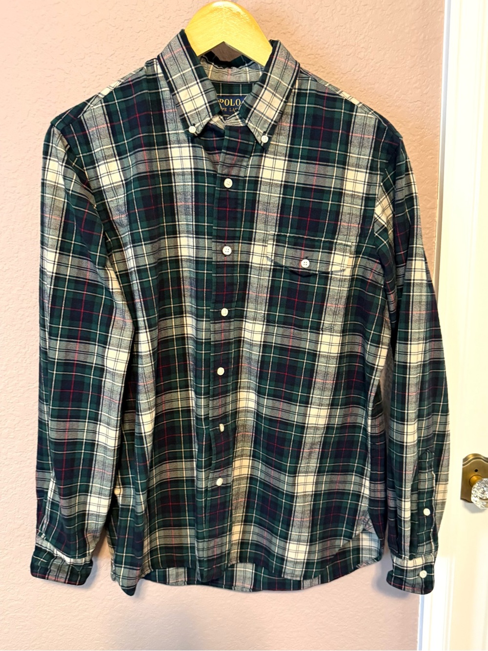 Polo by Ralph Lauren Flannel Green Plaid Button-Down Shirt
